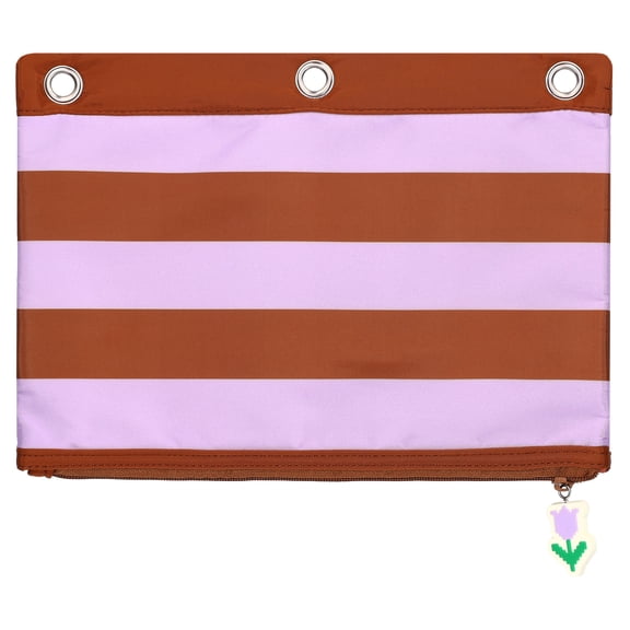 Pen+Gear Striped Binder Pouch, Lavender and Brown