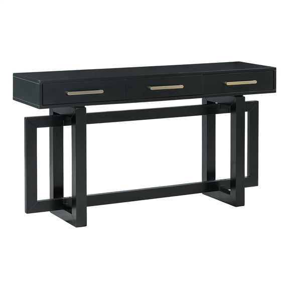 Console Table, Modern Entryway Table With 3 Drawers, Elegant Narrow Long Sofa Table With Metal Handle For Living Room Bedroom Hallway