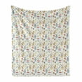 thumbnail image 1 of Amsterdam Soft Flannel Fleece Throw Blanket, Mix Thematic Composition of Netherlands Elements in Pastel Tones, Cozy Plush for Indoor and Outdoor Use, 50" x 60", Pastel Brown Multicolor, by Ambesonne, 1 of 5