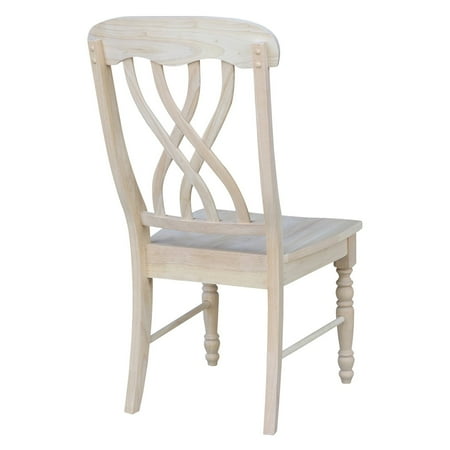 International Concepts Unfinished Lattice Side Dining Chairs Set Of 2