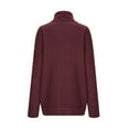 thumbnail image 5 of XFLWAM Women's Turtleneck Oversized Sweaters Fall Long Batwing Sleeve Spilt Hem Tunic Pullover Sweater Knit Tops Wine Red XXL, 5 of 6