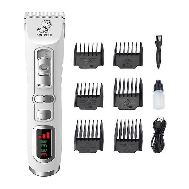 Professional Dog Clipper with LCD Display,Cordless Dog Cat Clipper, Detachable Ceramic Blade 4h Use