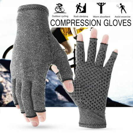 3 Size Anti Arthritis Gloves Textured Open Finger Compression Gloves Support for Rheumatoid and Osteoarthritis Pain (Best Walking Shoes For Rheumatoid Arthritis)