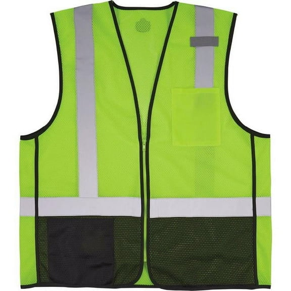 Ergodyne B3139567 GloWear 8210Z-BK Hi-Vis Safety Vest - ANSI Class 2, 2XL & 3XL - Largeime