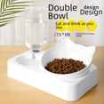 thumbnail image 3 of Bebedero doble para mascotas, cuenco para gatos, cuenco para agua y comida, cuenco integrado para comida para perros y gatos, cuenco antivuelco para arroz, suministros de plástico para mascotas, 3 of 6