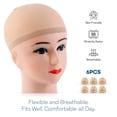 thumbnail image 2 of 6 pcs Wig caps for Women, Wig cap for Lace Front Wig, Pack of 6 (Nude), 2 of 5