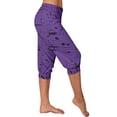 thumbnail image 6 of gbyLJF Workout Capri Pants for Women Summer 2024 Fashion Printed Cropped Jogger Pant Mid Rise Slim Fit Gym Pants A01_Purple XXL, 6 of 6