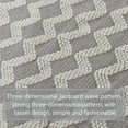 thumbnail image 6 of Ntbay Acrylic Knitted Throw Blanket with 7" Tassels, Lightweight and Soft Cozy Decorative Woven Blanket for Travel, Couch, Bed, Sofa, 51" x 67", Light Gray Wave, 6 of 6