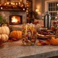 thumbnail image 5 of Fall Embroidery Print Stemless Wine Glass, Pumpkin and Fox Harvest Drinking Cup, Thanksgiving Tabletop Decor and Party Drinkware, 1 Pc, 5 of 7