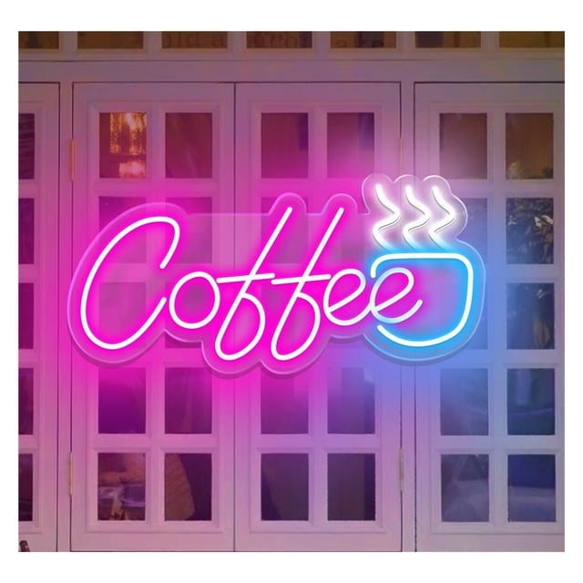 Letrero De Neón Café Para Bar, Sala Juegos, Dormitorio, Estar, Decoración Pared Para Fiestas Cumpleaños 45cm