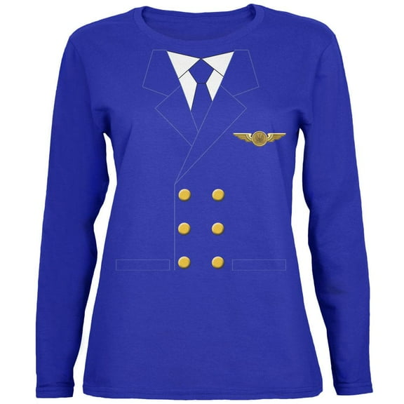 Halloween Airline Airplane Pilot Womens Long Sleeve T Shirt
