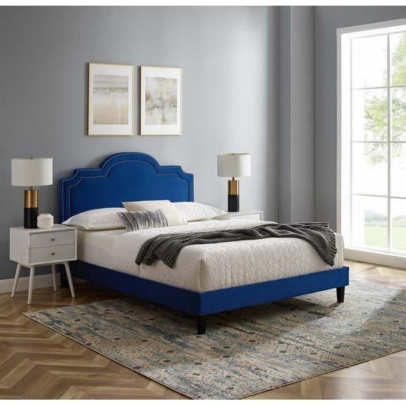 Modway Aviana Performance Velvet King Bed, Multiple Colors