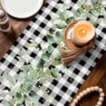 thumbnail image 2 of Green Eucalyptus Leaves Cotton Linen Table Runner for Dining Kitchen, Black White Plaid Farmhouse Watercolor Wedding Outdoor Party Tablerunners, Dresser Scarf Coffee Tablecloth Runners 13x70 Inches, 2 of 8