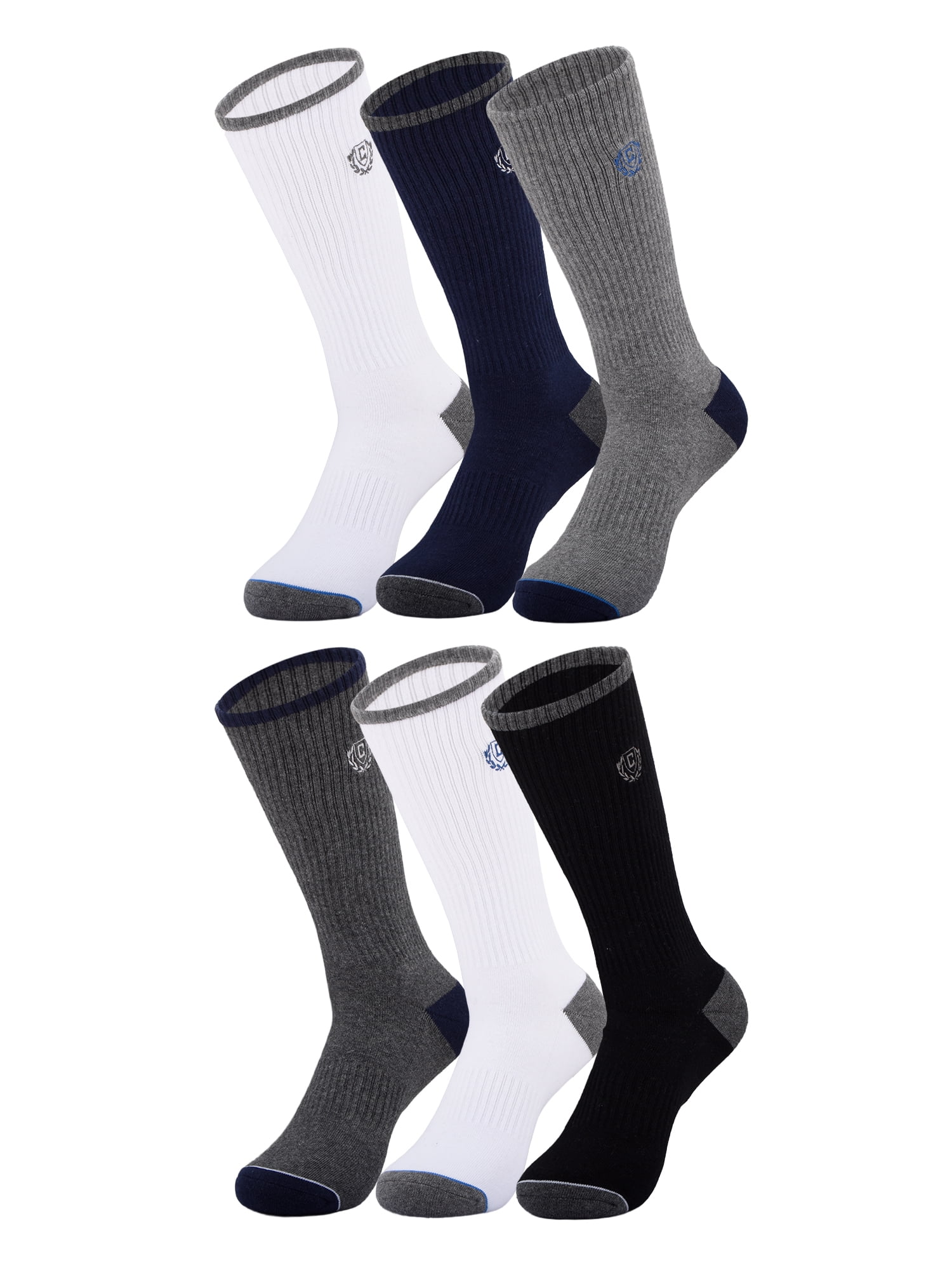 Chaps Athletic Half Cushion Crew 6-Pack Men's, Sock Size 10-13