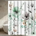 thumbnail image 5 of Cortinas de ducha,Cortina de ducha floral de acuarela,Cortinas de ducha para baño,Cortina de ducha con ganchos,71" W x 71" L, 5 of 5