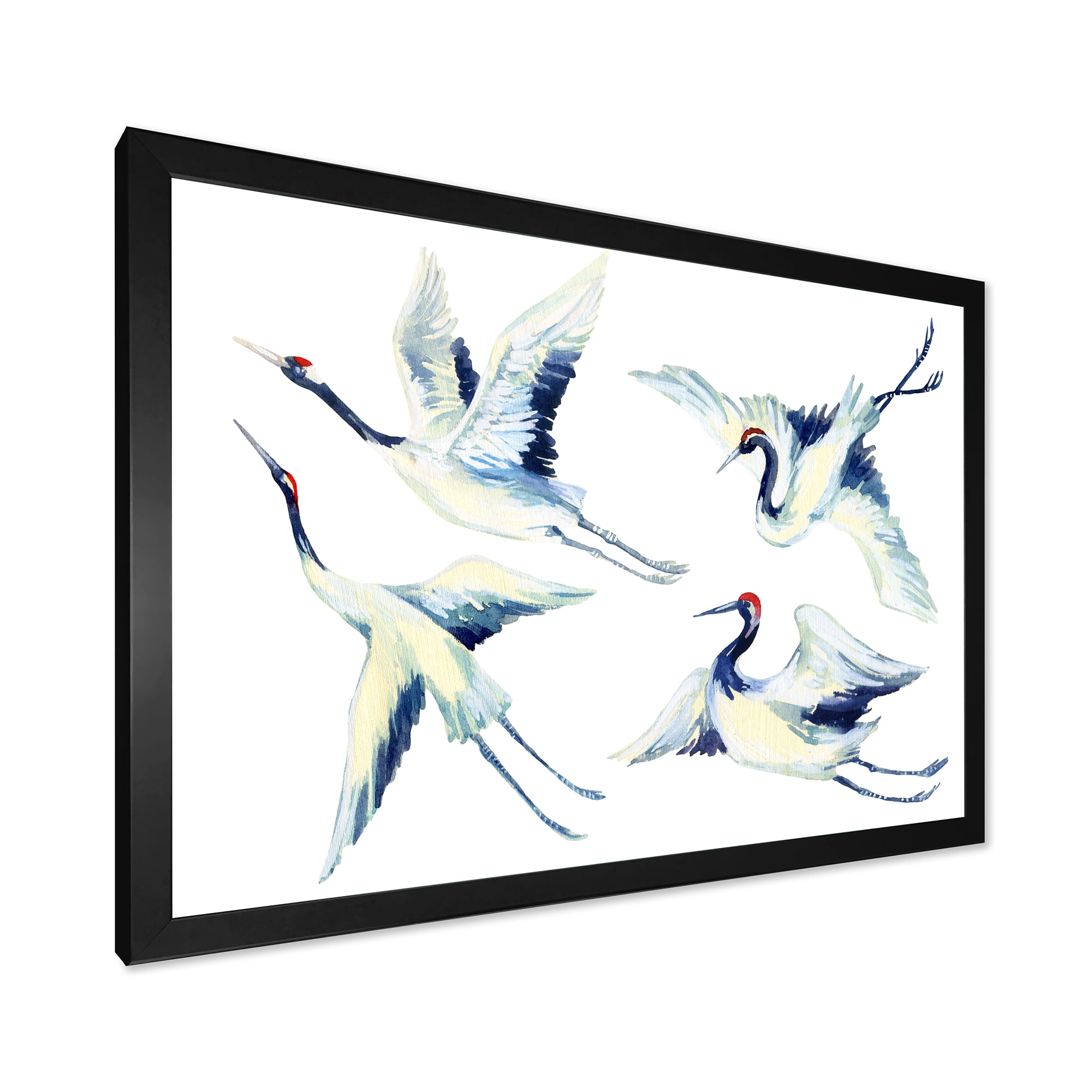 Designart 'Asian Crane Bird Impression II' Traditional Framed Art Print
