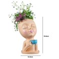 thumbnail image 6 of Hadanceo Flower Pot,Flower Vase Lovely Large Capacity Reusable Resin Coffee Girl Plant Holder Household Supplies, 6 of 7