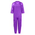 thumbnail image 5 of YUHAOTIN Female Womens Pants Suits Dressy Casual Plus Smooth Satin Half Sleeve Top and Pants Set Casual Summer Satin Pajama Set Plus Size Concert Outfits for Women Birthday Outfits for Women, 5 of 5