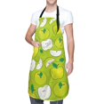 thumbnail image 2 of Zufioo Green Apple Print Adult Waterproof Apron, Cooking Apron, Flower Arranging and Painting Apron-Adjustable Straps, with Pockets, Kitchen Supplies-One Size, 2 of 9