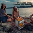 thumbnail image 4 of Foldable Wood Burning Camp Stove with Stainless Steel Grid, Portable Collapsible Rocket Stove, Outdoor Survival Gear for Hiking, Camping and BBQ, 4 of 11