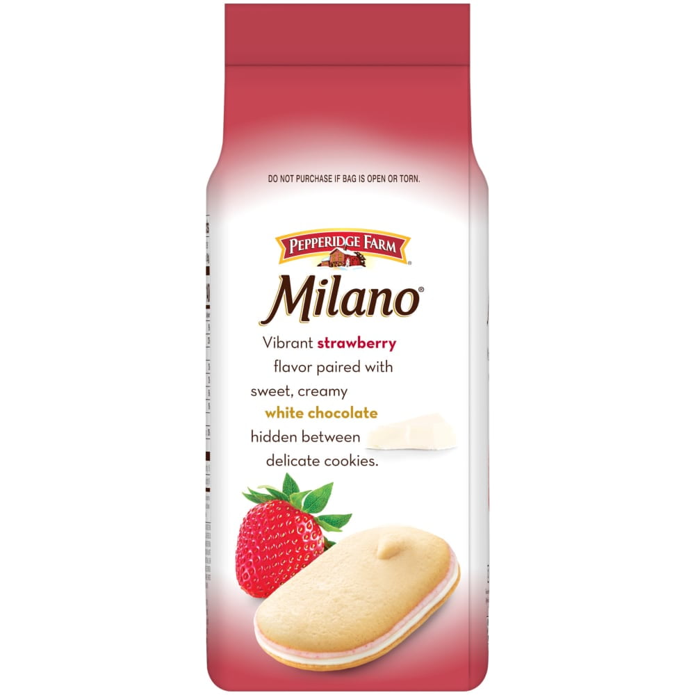 Pepperidge Farm Milano White Chocolate Strawberry Flavored Cookies 7 oz - 5 Pack