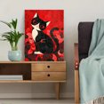 thumbnail image 5 of Stylized Black Cat Canvas Wall Art Print, Living Room Bedroom Dorm Entryway Decor, 5 of 8