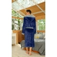thumbnail image 2 of U2SKIIN Mens Fleece Robe with Hood, Mid Length Plush Shawl Collar Two Tone Bathrobe,(Navy/Light Grey, S/M）, 2 of 6