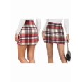 thumbnail image 3 of Womens Wool Plaid Mini Skirt Fall Winter High Waisted Bodycon Pencil Skirt Red S, 3 of 9