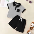 thumbnail image 2 of TOWED22 Toddler Little Boys Short Sleeve T-Shirt Camouflage Shorts Set Infant Casual Clothes Set(Black,18-24 M), 2 of 6