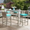 thumbnail image 7 of Modway Conduit 5 Piece Outdoor Patio Wicker Rattan Set in Light Gray Turquoise, 7 of 7