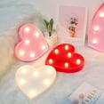 thumbnail image 5 of Diseño en forma de corazón Luz LED Letrero de pie con bombillas Lámpara de noche Blanco cálido Efec CACAGOO pequeña luz de noche, 5 of 5
