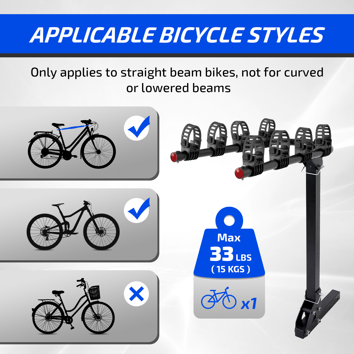 Ozark Trail 4-Bike Hitch Rack 132 lb Capacity photo 3