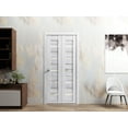 thumbnail image 3 of Sliding Closet Bi-fold Doors 72 x 96 inches | Quadro 4445 Nordic White with Frosted Glass | Sturdy Tracks Moldings Trims Hardware Set | Wood Solid Bedroom Wardrobe Doors, 3 of 5