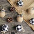 thumbnail image 5 of Christmas Tree Ornaments, 24 Pcs 2-1/2 Inches White Black Check Stitching Burlap Decorations, 5 of 6