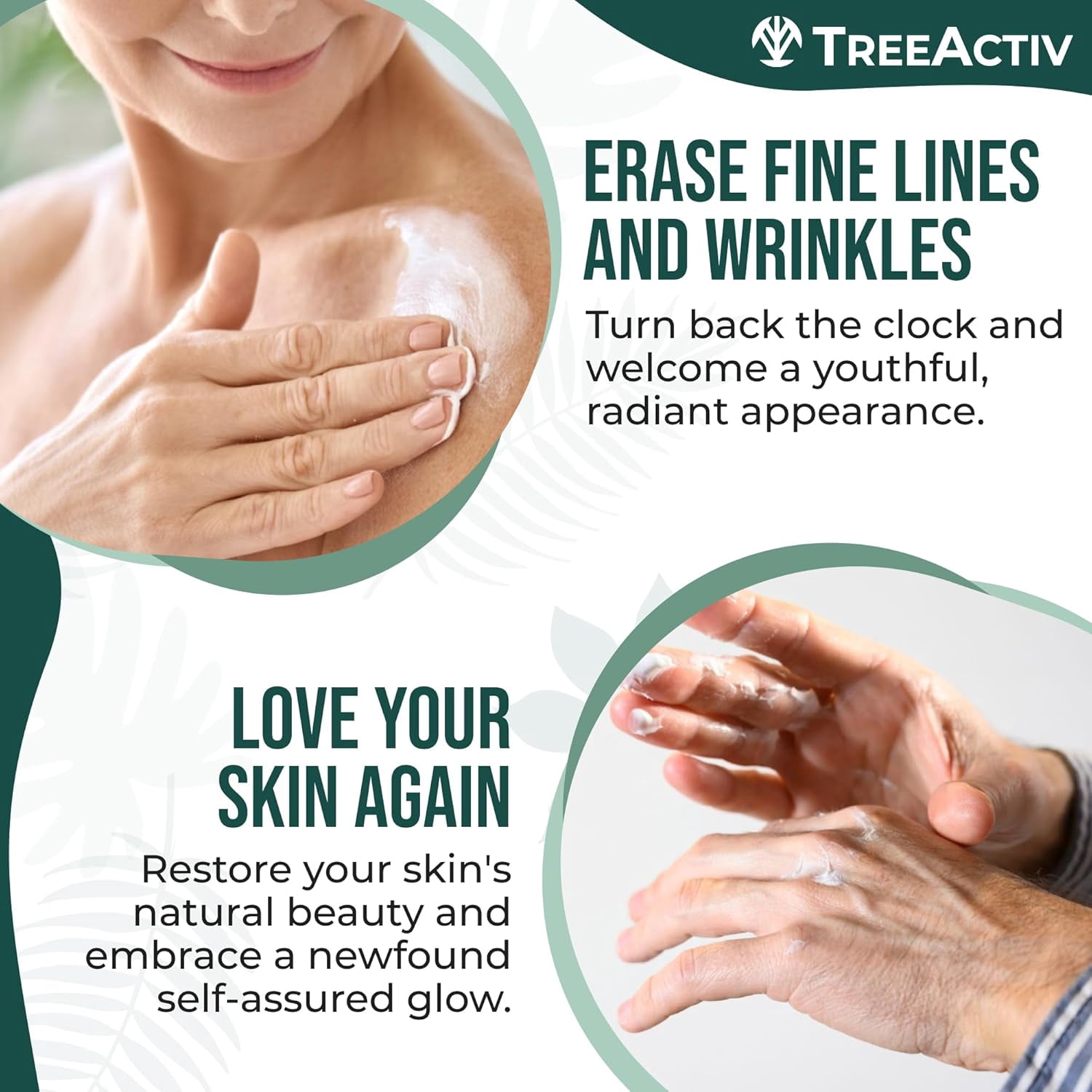 TreeActiv Crepey Skin Repair Cream, 2-Pack, Firming Cream For Face and Neck, Skin Firming and Tightening Lotion with Hyaluronic Acid, Designed to Hydrate Dry, Crepey-Looking Areas, 1000+ Uses
