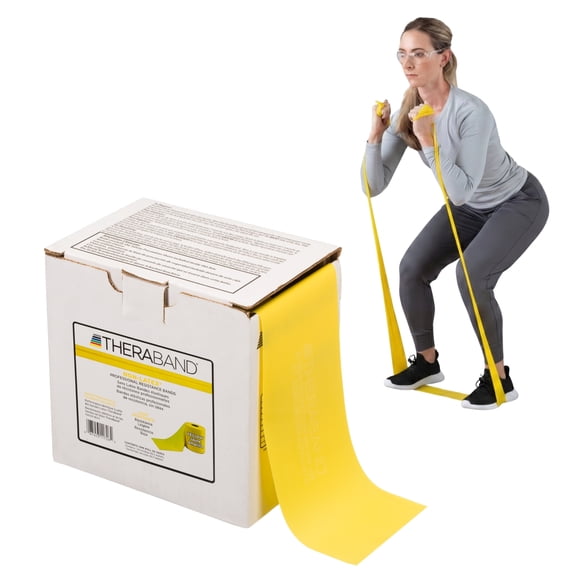 THERABAND Resistance Band, Yellow, Light, 50-Yard Roll, Latex-Free, Elastic Band for Exercise, Physical Therapy, Yoga, Pilates, Stretching, Home Workouts, Cut-to-Length, Color-Coded Levels