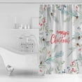 thumbnail image 4 of Extra Long Shower Curtain 72x84 Inch, Christmas Shower Curtain Waterproof Bathroom Decor Xmas Botanical Snowflake Pine Cones Fabric Bath Curtain Set Accessories with Hooks, 4 of 6