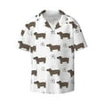 thumbnail image 4 of Uemuo Dachshund Dog Puppy Pattern Cotton Linen Short Sleeve Shirts,Casual Lightweight Button Down Shirts,Vacation Beach Summer Tops-3X-Large, 4 of 7