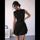 thumbnail image 5 of Vestido Mini para Mujer, Fruncido, Cuello Alto, Sin Mangas, Corte A, para Fiesta de Verano. Negro M, 5 of 10