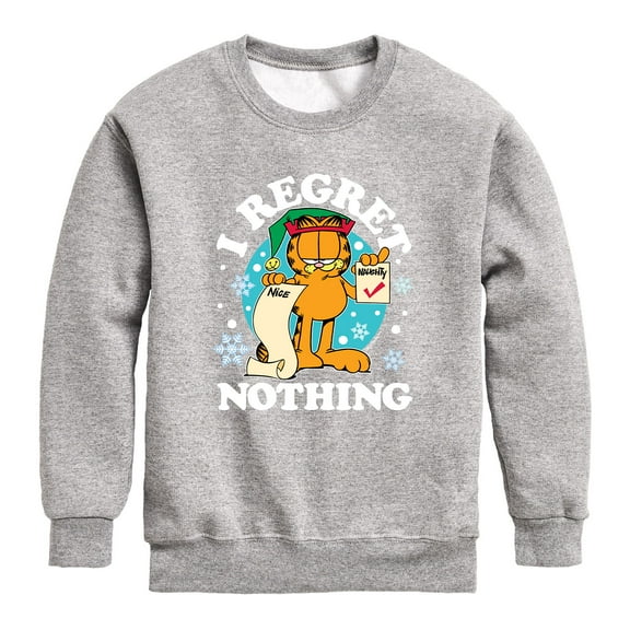 Garfield - I Regret Nothing - Toddler And Youth Crewneck Fleece Sweatshirt