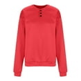 thumbnail image 7 of cfhntfmh Women's Sweatshirt Casual Long Sleeve Tunic Henley Tops Loose Comfy Button Shirts Pullover Fall Winter Outfits（Red,Large), 7 of 7