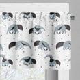 thumbnail image 3 of Ambesonne Animal Valance Pack of 2, Star Wild and Funny Animals, 54"X18", Blue Grey and Charcoal Grey, 3 of 5