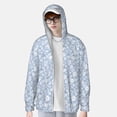 thumbnail image 3 of Picia Gray White Floral Women's Men's UPF 50+ Sun Protection Hoodie Shirt Long Sleeve SPF Fishing Outdoor UV Hiking Lightweight Shirts-X-Large, 3 of 9