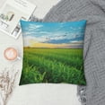 thumbnail image 2 of Creowell Sunset Grass Field Fashion Style Dirt-Resistant Throw Pillow Covers for Couch Sofa Bed Living Room Bedroom Home Decor Summer Pillowcase 1PC 18x18in, 2 of 5