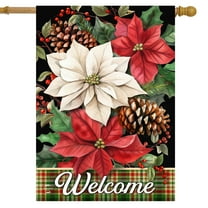 Briarwood Lane Mixed Poinsettias House Flag