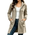 thumbnail image 3 of Coats for Women Plus Size Lightweight Zip Up Jackets Hooded Loose Casual Fall Jackets with Pockets S-3XL, 3 of 8