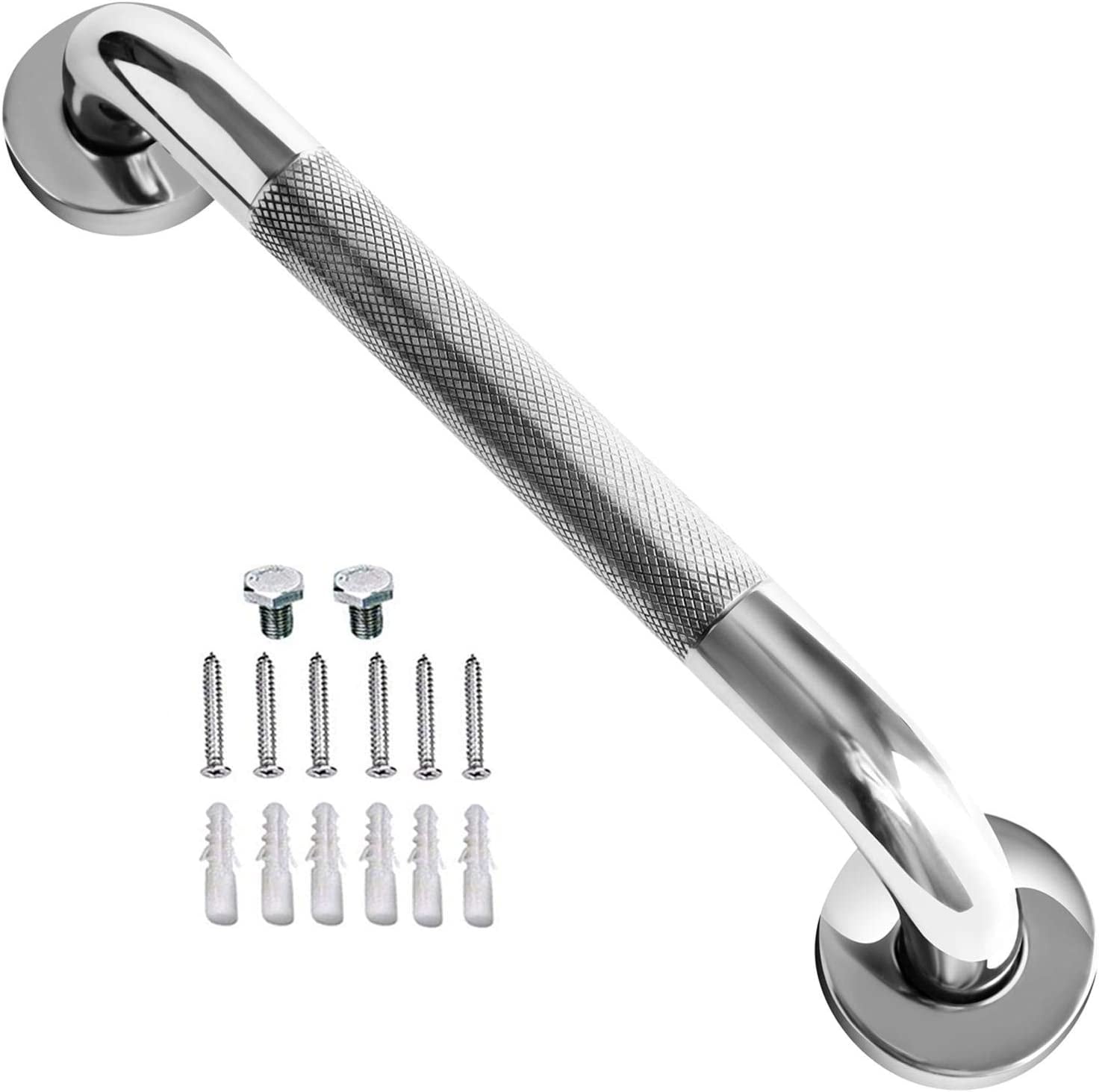 12 Inch Anti Slip Shower Grab Bar Handle, ZUEXT Chrome Finish Stainless