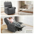 thumbnail image 6 of Recliner Chair,Corduroy Electric Ergonomic Adjustable Power Recliner with USB Ports Single Sofa,Grey, 6 of 11