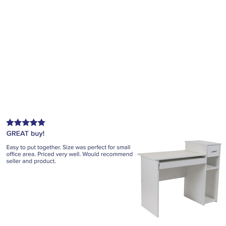 Free Shipping! Flash Furniture Highland Park White Computer Desk