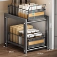 thumbnail image 3 of Organizador de Fregadero De 2 Niveles,Organizador de fregadero deslizante de 2 niveles,Estante de Almacenamiento Bajo el Fregadero de Acero Inoxidable,Para Fregaderos, Armarios,Cocinas o Baños, 3 of 7